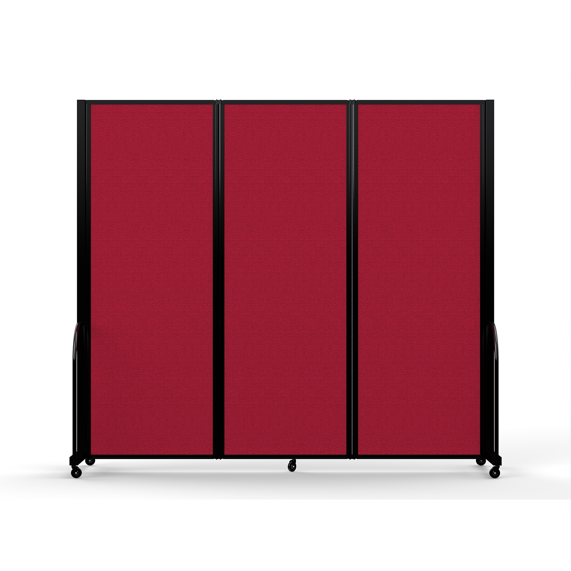 Screenflex Full Motion Divider — 7ft. 6in. x 8ft. 7in., Black Frame, Primary Red, Model# FSH-763-B-DR